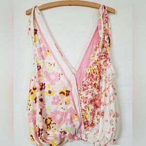 FREE PEOPLE silk top with Tie shoulders